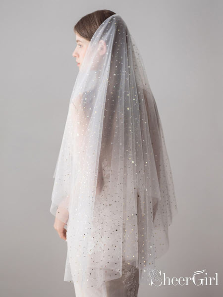 Shiny-Bridal-Veils-with-Gold-  display picture 1