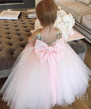 Shiny Gold Sequin Top Blush Pink Cute Flower Girl Dresses ARD1306-SheerGirl