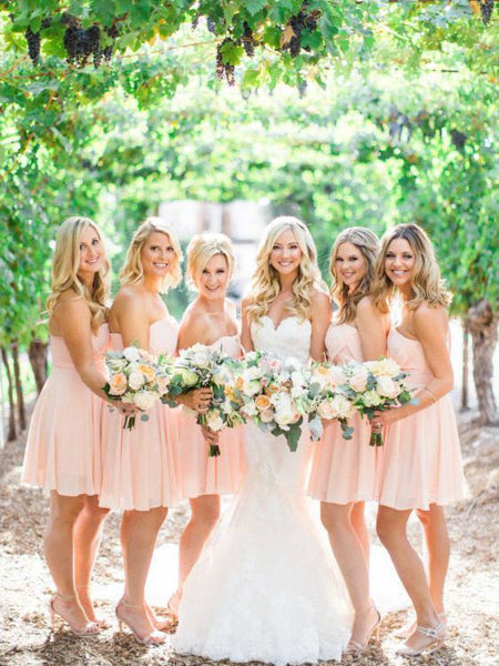 blue dress for baby girl Light Blue Chiffon A-line V-neck Long Bridesmaid Dresses With Slit, MBD206