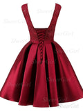 Short Burgundy Prom Dresses Lace Top Mimi Homecoming Dresses APD2755-SheerGirl