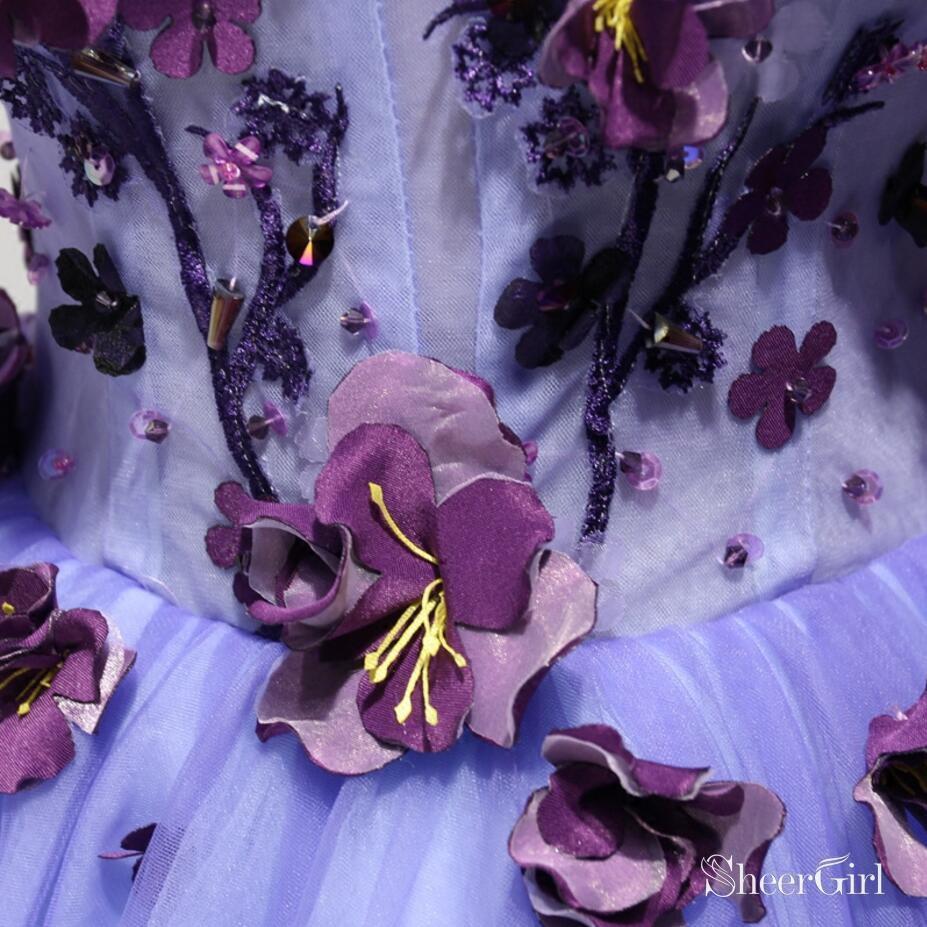 Short Lavender Homecoming Dresses Flower Applique Knee Length Prom Dress ARD1520-SheerGirl