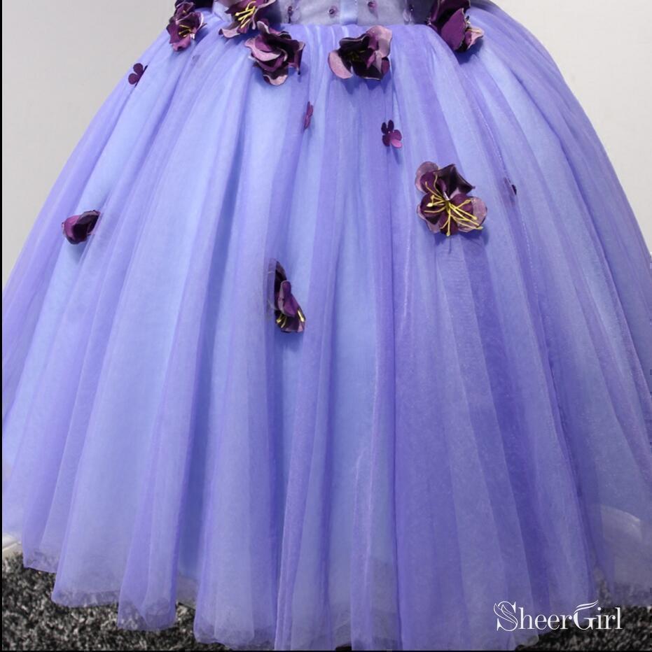 Short Lavender Homecoming Dresses Flower Applique Knee Length Prom Dress ARD1520-SheerGirl