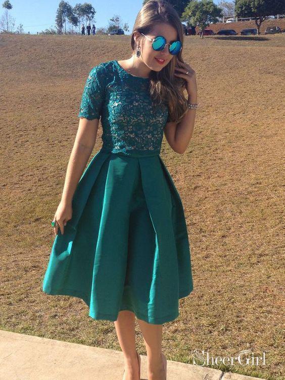 slim fit dress slacks Green sweetheart neck tulle lace short prom dress, green homecoming dr –  dresstby