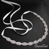 Silver Crystal Bridal Sashes ACC1148-SheerGirl