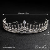 Silver Crystal Princess Tiara Vintage Bridal Tiaras ACC1152-SheerGirl