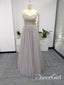 Silver Grey Sweet Heart Neckline Beaded Bodice Tulled Skirt Prom Dresses ARD2515
