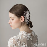 Silver Pearl Sprig Floral Bridal Comb ACC1133-SheerGirl