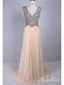 Stříbrné flitrové společenské šaty Modest Peach svatební šaty pro hosty na léto APD3487 