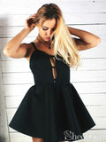 Simple A-line Homecoming Dresses Cheap Black Short Evening Dress ARD2399-SheerGirl