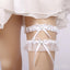 Simple Bridal Garter Set with Bow & Beads Cheap Wedding Garters ACC1014