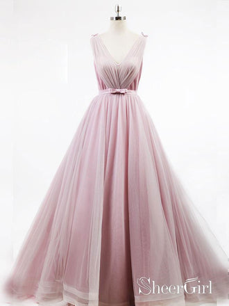 Simple Dusty Rose Cheap Prom Dresses Organza Sweet 15 Quinceanera Dresses APD3460-SheerGirl