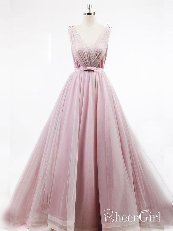 Simple Dusty Rose Cheap Prom Dresses Organza Sweet 15 Quinceanera Dresses APD3460-SheerGirl
