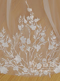 Simple Floral Lace Chapel Train Veil Bridal Veil Wedding Veil ACC1195-SheerGirl
