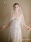 Simple Ivory Tulle Drop Veil Crystal Comb Wedding Veils ACC1054