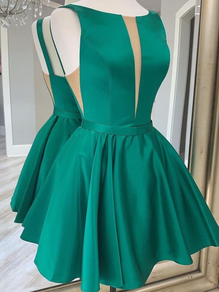 Simple Mini Green Homecoming Dresses Cheap A Line Junior Homecoming Dress ARD1559-SheerGirl