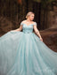 Simple Off the Shoulder Wedding Dresses Champagne Tulle Weding Gown AWD1341