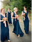 Simple Plus Size V Neck Cheap Sheath Bridesmaid Dresses Long ARD1772