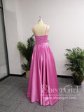 Simple Spaghetti Strap Prom Dresses V-neck Formal Dresses With Slit ARD2106-SheerGirl