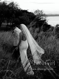 Simple Wedding Gown with Spaghetti Straps Mermaid Wedding Dress AWD1823-SheerGirl