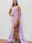 Single Shoulder Mermaid Satin Prom Dress with High Slit ARD2689