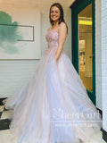 Single Shoulder Ombre Tulle Prom Dress,Lace Appliqued Pageant Dress,ARD2902-SheerGirl
