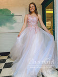 Single Shoulder Ombre Tulle Prom Dress,Lace Appliqued Pageant Dress,ARD2902-SheerGirl