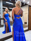 Společenské šaty s vysokým rozparkem kamínky na jedno rameno Dlouhé plesové šaty mořské panny ARD2794
