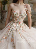 Single Shoulder Sweetheart Neckline 3D Flower Decorated A Line Prom Dress ARD2603-SheerGirl
