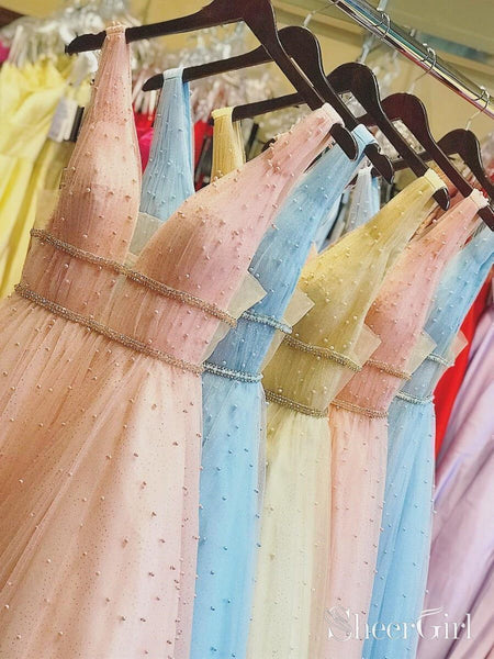 cute colorful prom dresses Stacees 2026 Cute A-Line Sweetheart Tiered Ruffles Sequins Prom Dresses