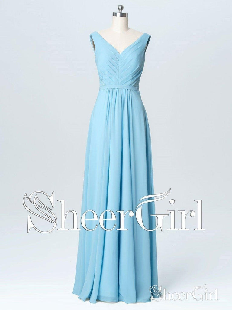 Sky Blue Bridesmaid Dresses for Women Pleated Long Formal Evening Dress APD3294 Sky Blue Bridesmaid Dresses for Women Pleated Long Formal Evening Dress APD3294