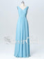 Sky Blue Bridesmaid Dresses for Women Pleated Long Formal Evening Dress APD3294