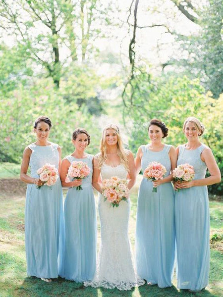 Sky Blue Lace Top Bridesmaid Dreseses Sleeveelss Long Cheap Bridesmaid Dresses ARD1143 Sky Blue Lace Top Bridesmaid Dreseses Sleeveelss Long Cheap Bridesmaid Dresses ARD1143