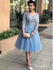 Sky Blue Mid Length Prom Dresses Long Sleeve Shiny Homecoming Dress ARD1463-SheerGirl