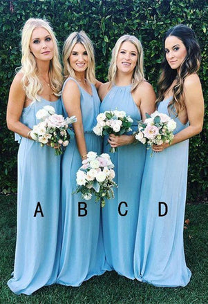 Sky Blue Mismatched Bridesmaid Dresses Long Cheap Wedding Party Dresses ARD1137-SheerGirl