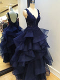 Sky Blue Ruffle Skirt Prom Dresses Sweet 16 Princess Graduation Dress APD3216-SheerGirl