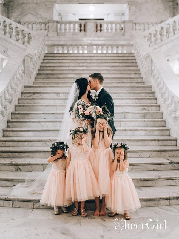 Sleeveless Blush Pink Cute Lace Top Flower Girl Dresses ARD1250 Sleeveless Blush Pink Cute Lace Top Flower Girl Dresses ARD1250