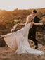 Soft Tulle Stunning Lace Bridal Dress Beach Wedding Dress Floor Length AWD1872