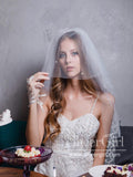 Spaghetti Strap Beaded Simple Wedding Gown Ivory Chiffon Rustic Wedding Dress AWD1730-SheerGirl