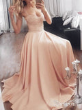 Spaghetti Strap Blush Long Prom Dresses with Lace Bodice ARD1918-SheerGirl