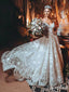 Correa de espagueti bordado encaje vestidos de novia vestido de bola vestido de novia AWD1433 