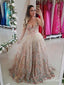 Spaghetti Strap Floral Embroidery Prom Dresses Long Formal Dress ARD1896