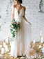 Spaghetti Strap Ivory Wedding Dresses Backless Chiffon Long Bridal Dress AWD1598
