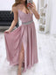 Spaghetti Strap Lace Prom Dresses V-neck Rhinestone Formal Dress With Slit ARD2425