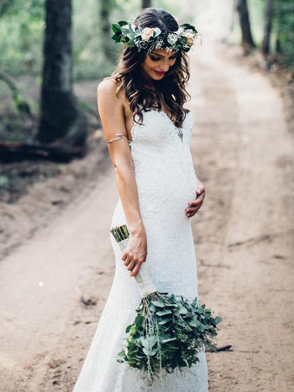 Maternity Gown Ivory White Wedding Gown Spaghetti Strap Maternity Lace Wedding Dresses Ivory Mermaid Sheath Wedding Dress AWD1246 Maternity Gown Ivory White Wedding Gown Spaghetti Strap Maternity Lace Wedding Dresses Ivory Mermaid Sheath Wedding Dress AWD1246