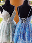 Spaghetti Strap Short Homecoming Dresses Lace Appliqued Quinceanera Dress ARD2408
