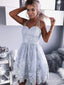 Spaghetti Strap Silver Lace Homecoming Dresses Simple Cheap Homecoming Dress ARD1743