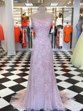 Spaghetti Strap Sky Blue Mermaid Prom Dresses Backless Pageant Formal Dress ARD1783-SheerGirl