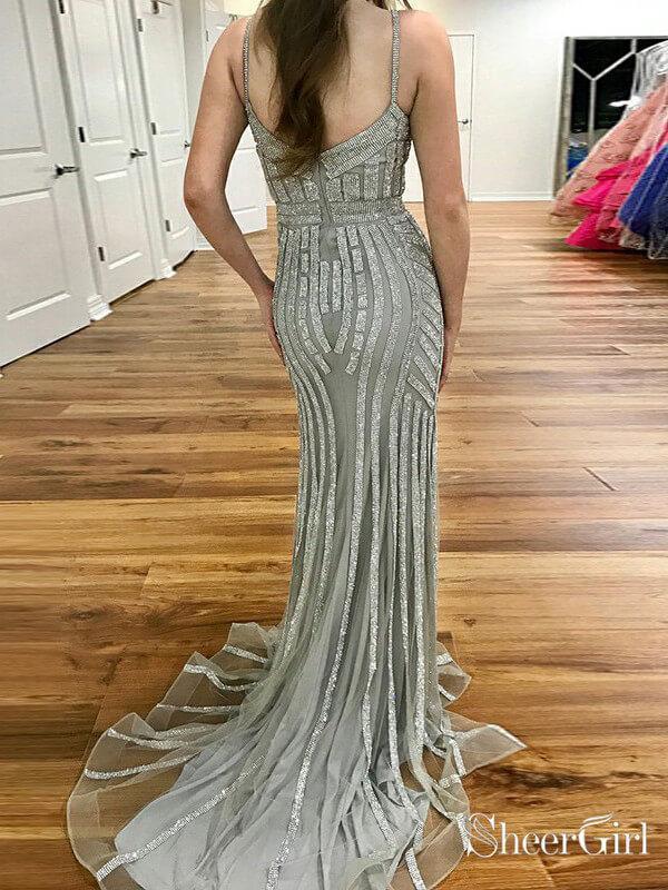 Spaghetti Strap Sweetheart Neck Mermaid Prom Dresses,Shiny Pageant Dresses APD2797-SheerGirl