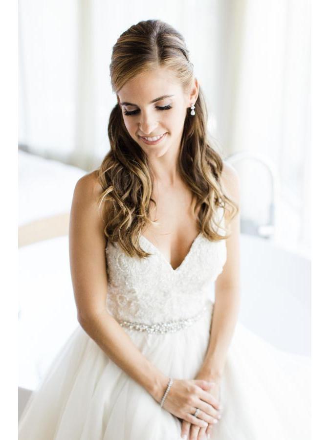 crystal bride bridesmaid dresses A-line Off-the-shoulder Beach Lace Wedding Dress Tulle Lace Long Brida SELINADRESS