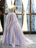 Spaghetti Strap V Neck Ombre Prom Dresses Rhinestones Wedding Dress AWD1339-SheerGirl